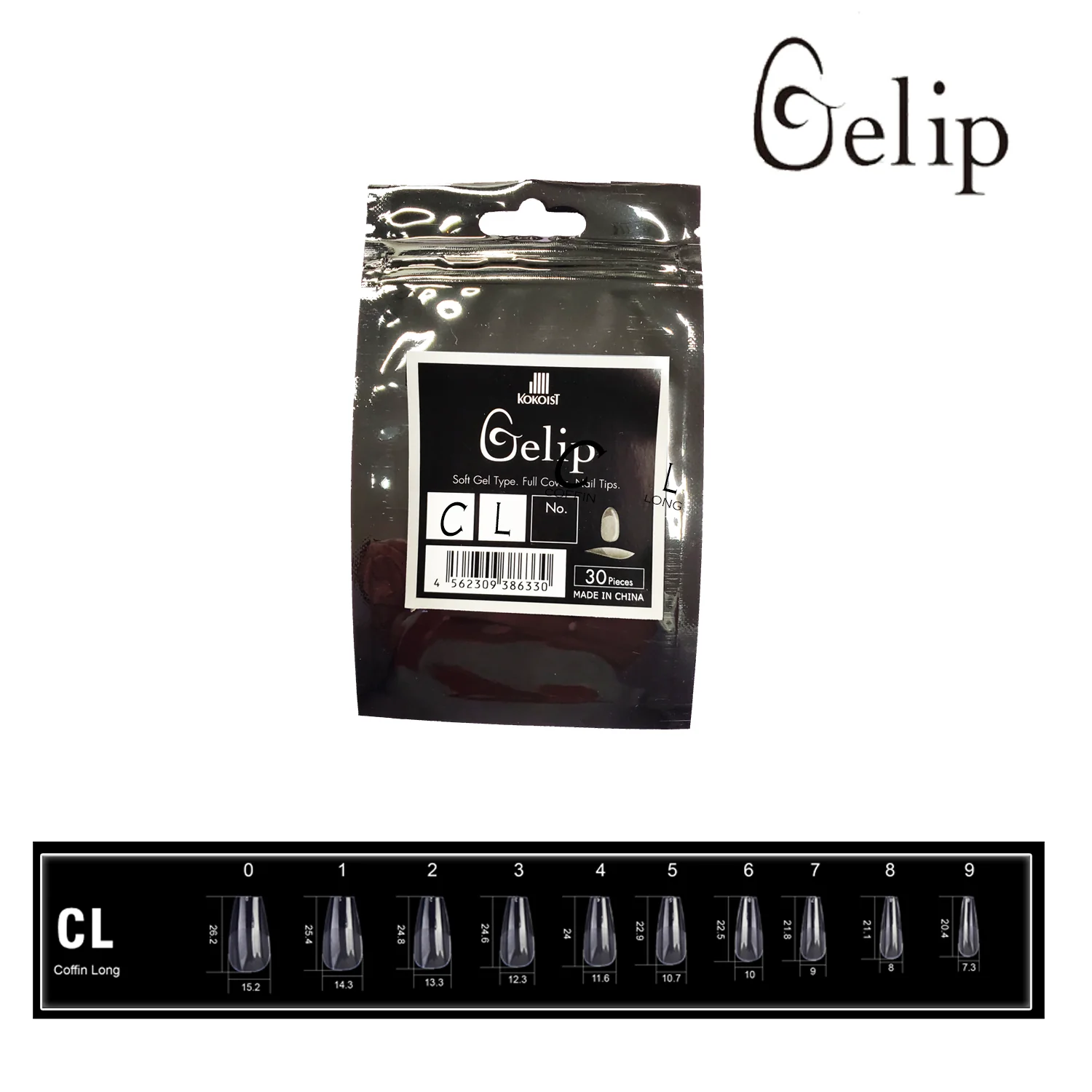 Kokoist Gelip Nail Tips - Coffin Long - Image 3
