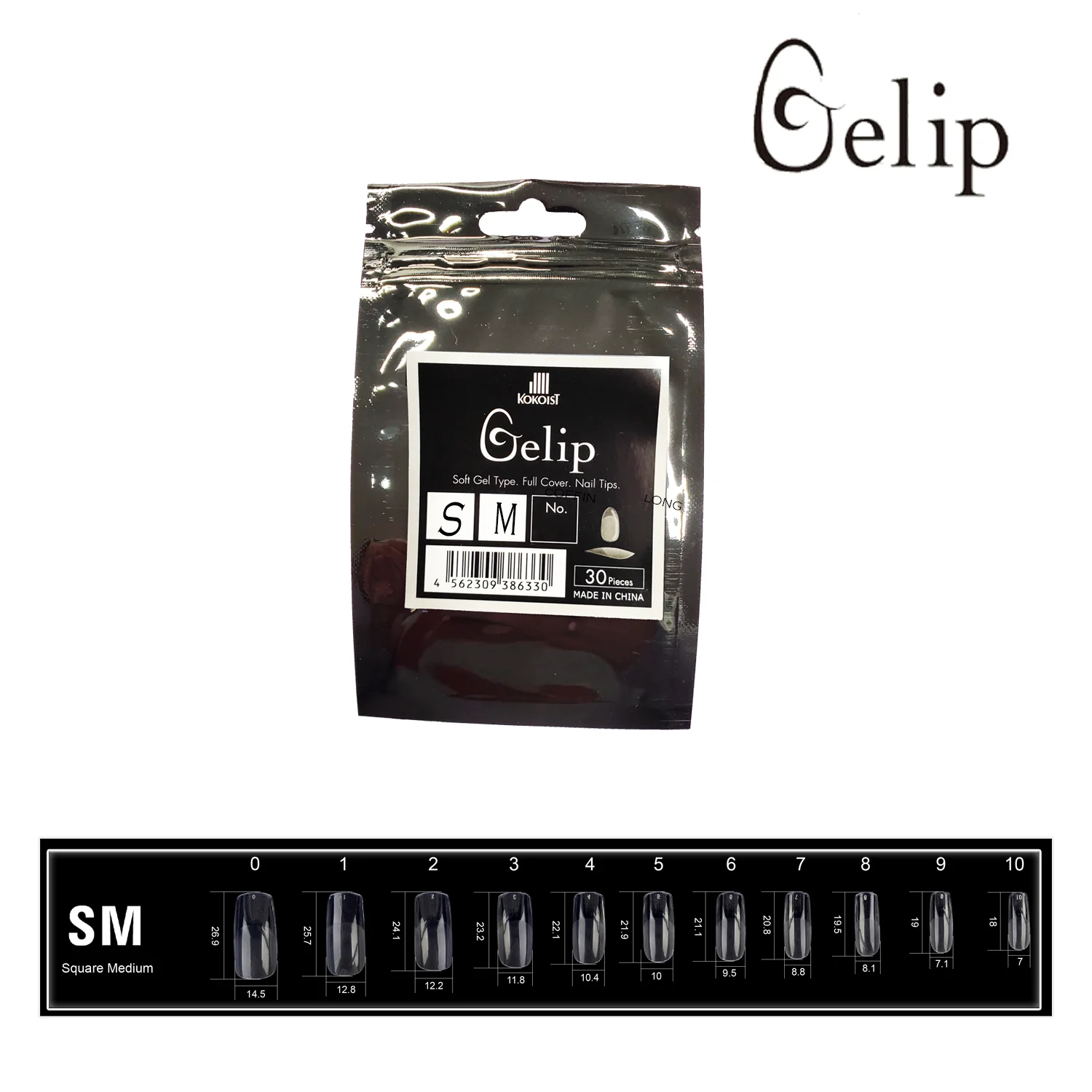 Kokoist Gelip Nail Tips - Square Medium - Image 3
